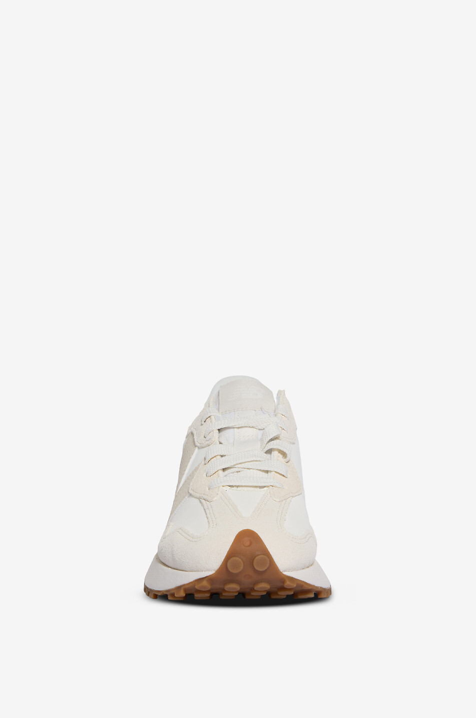 NEW BALANCE Niedrige Schnür-Sneakers aus Leder und Wildleder 327 Damen Hellbeige 2