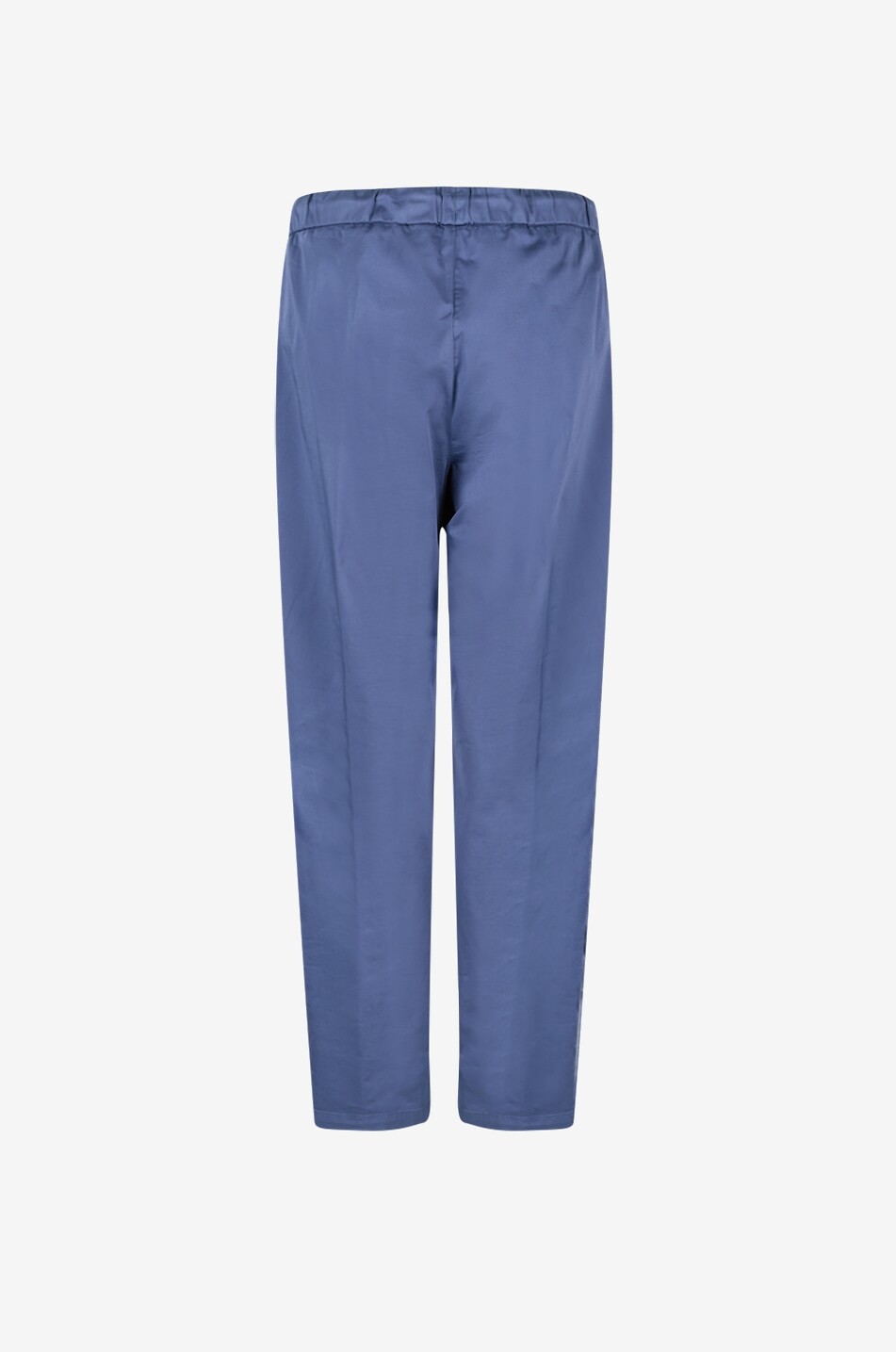PANICALE Drawstring waist slim trousers in cotton satin Women BLUE 2
