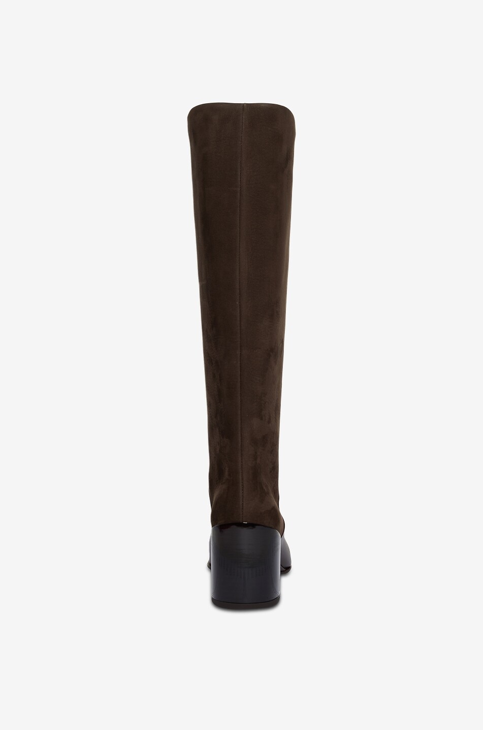 ALAÏA Bottes en cuir lisse et cuir nubuck Square 55 Femme MARRON FONCÉ 4