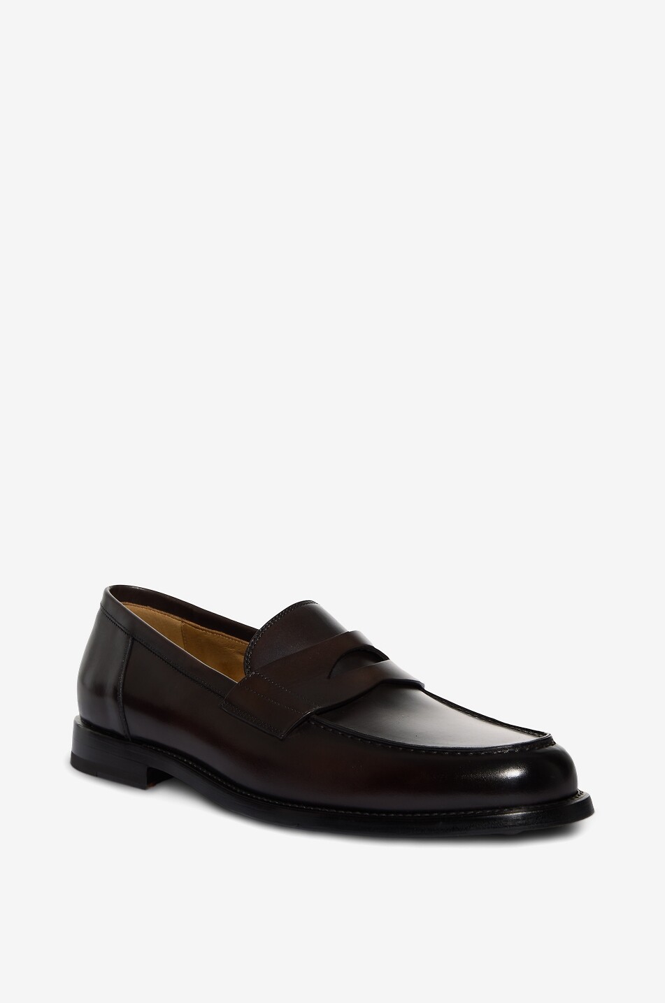 BARRETT Yves glossy calfskin loafers Men DARK BROWN 1