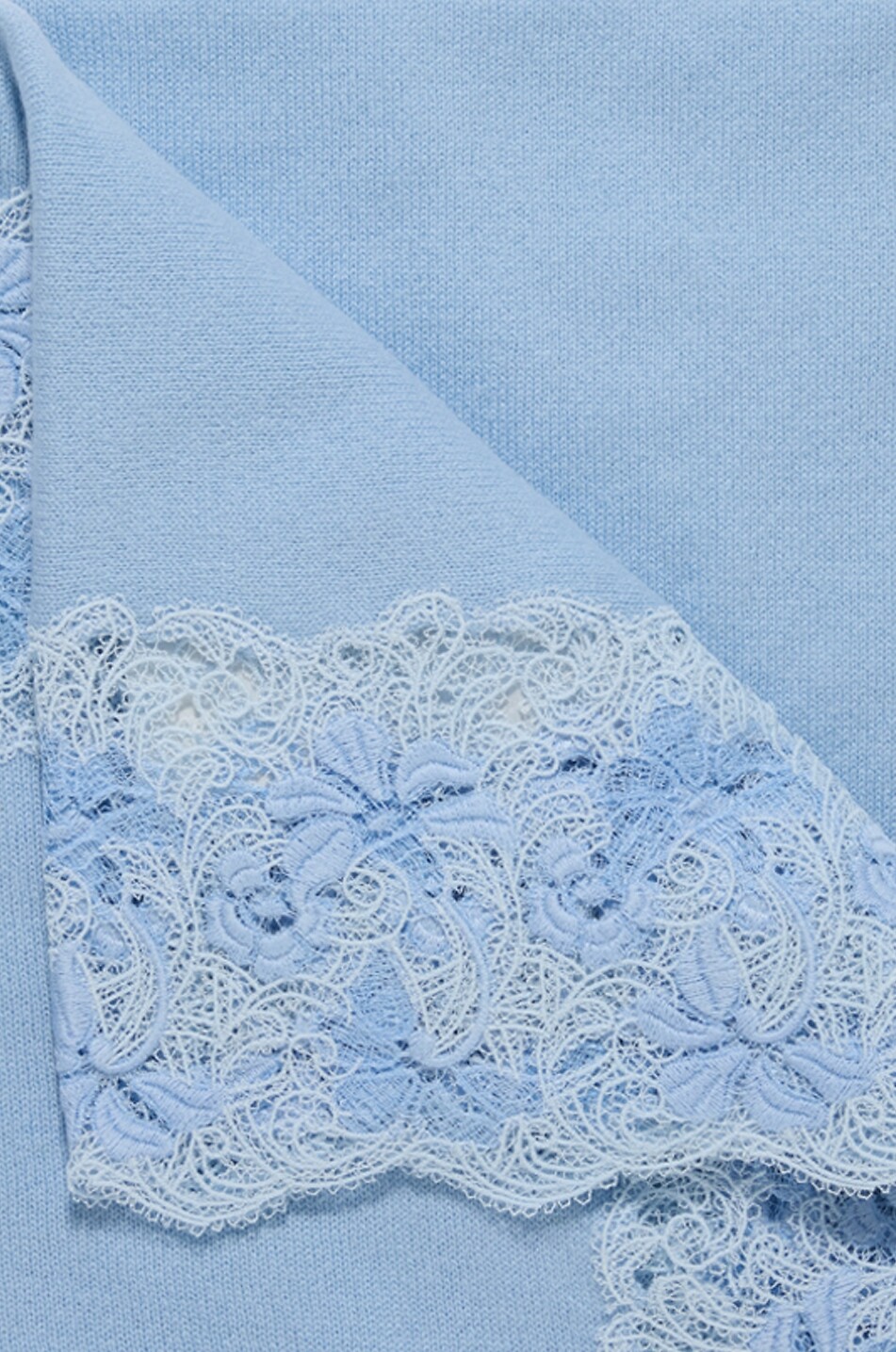 ERMANNO SCERVINO Étole en cachemire ornée de dentelle Femme BLEU CLAIR 2