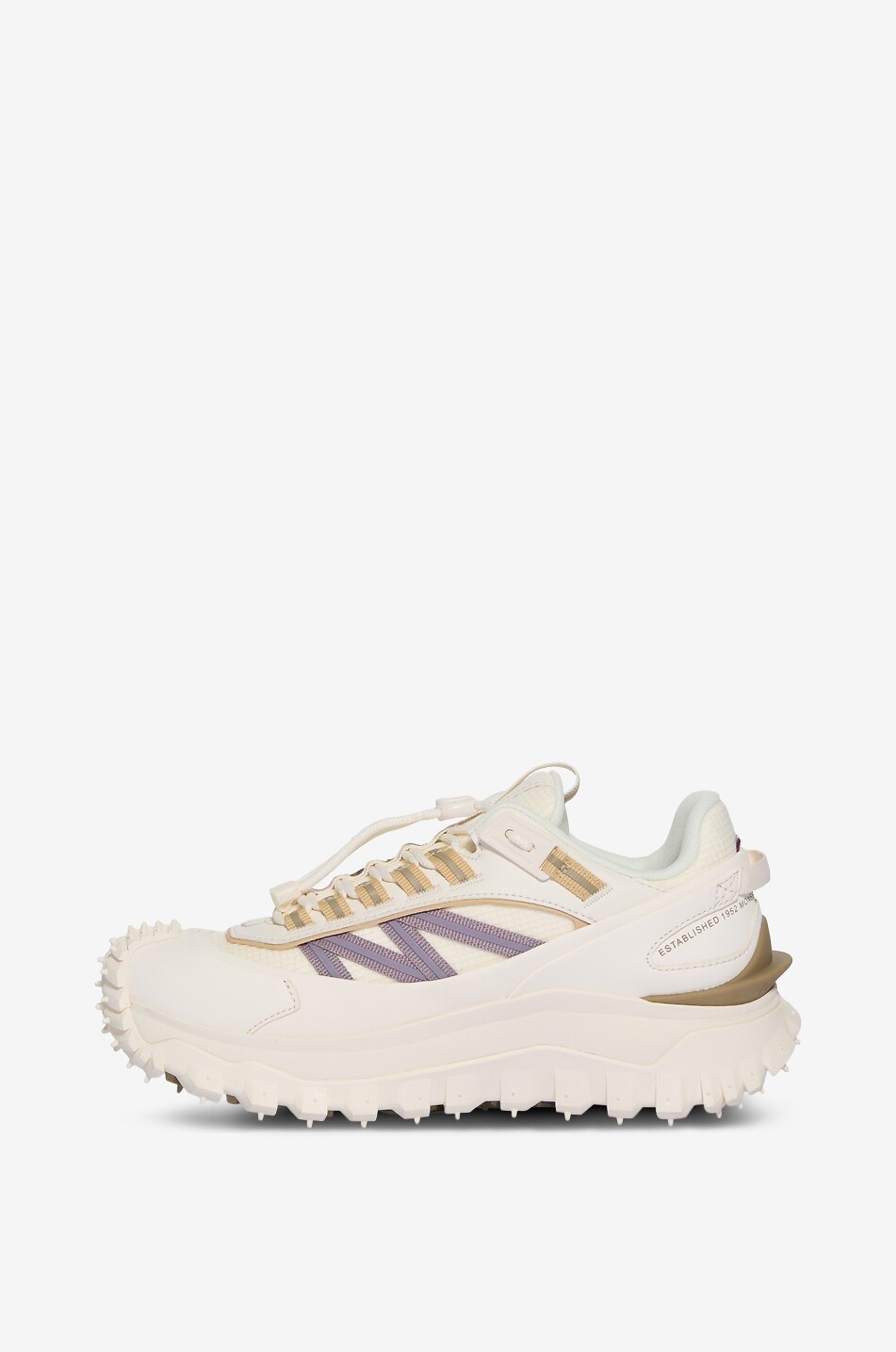 MONCLER Niedrige Schnürsneakers aus Leder und technischen Fasern Trailgrip Damen CREMEFARBEN 3