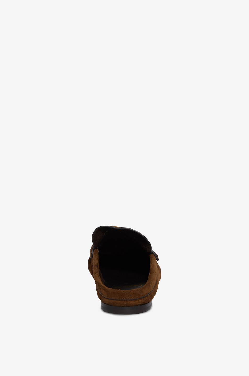 SAINT LAURENT PARIS Flache Pantoletten aus Wildleder Le Loafer 05 Damen DUNKELBRAUN 4