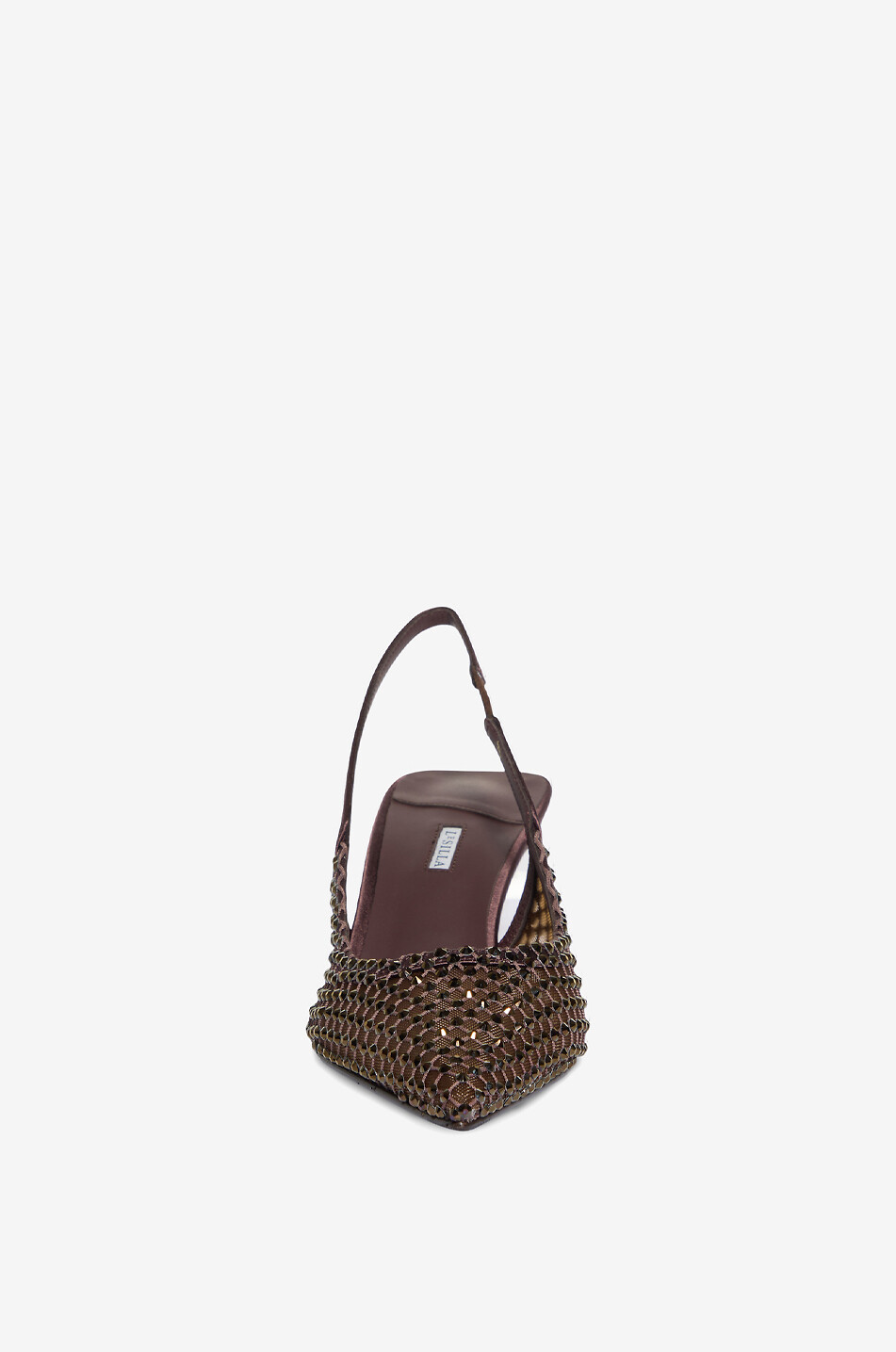 LE SILLA Gilda 60 rhinestone mesh slingback pumps Women BROWN 2