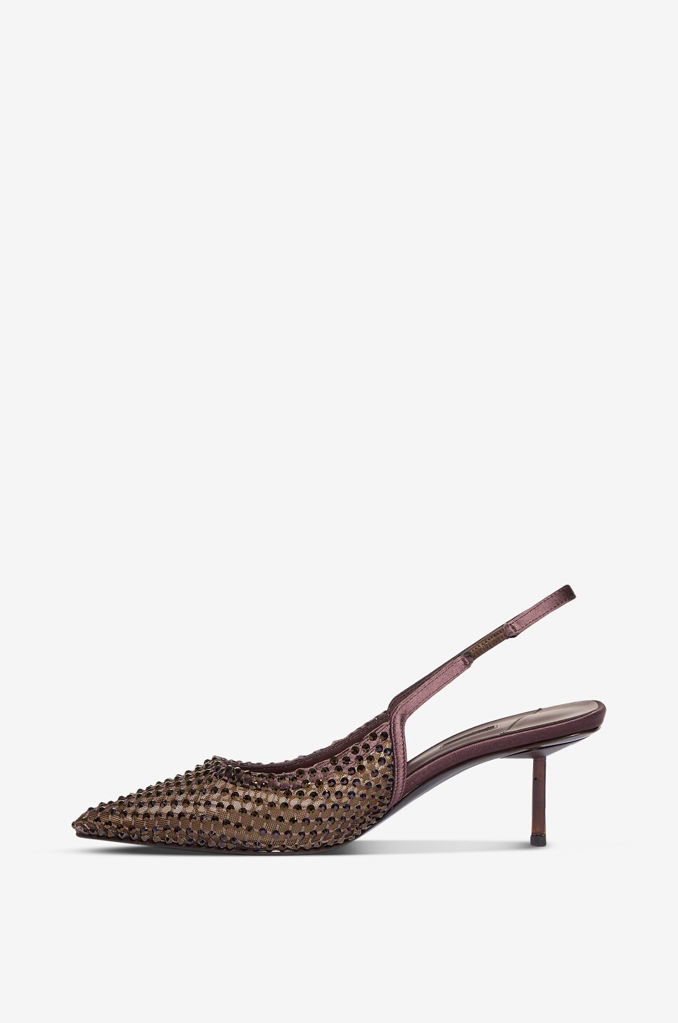 LE SILLA Gilda 60 rhinestone mesh slingback pumps Women BROWN 3