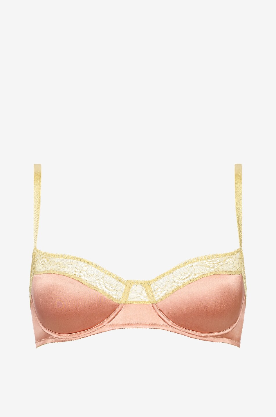 Eblouir silk balconette bra with lace trim