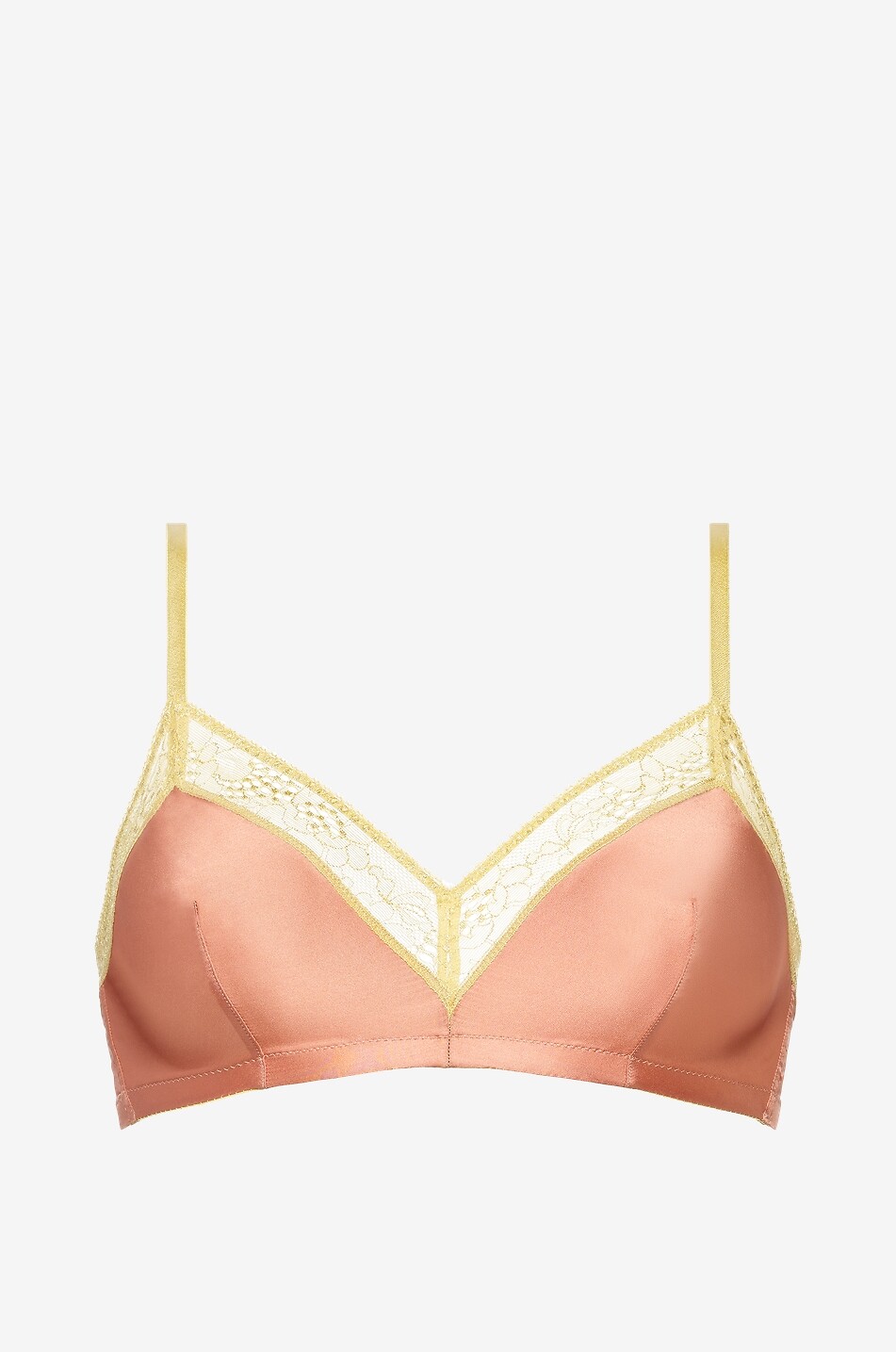 Soutien-gorge triangle en soie orné de dentelle Affectueux