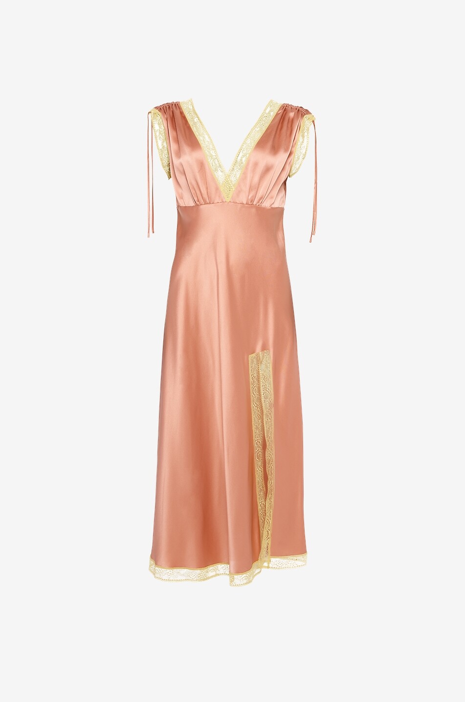 ERES Sophistiquée mid-length silk satin and lace babydoll Women LIGHT PINK 1
