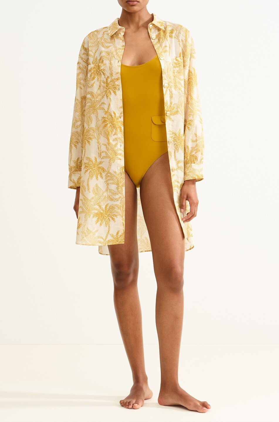 ERES Exotisme printed long cotton shirt Women YELLOW 4