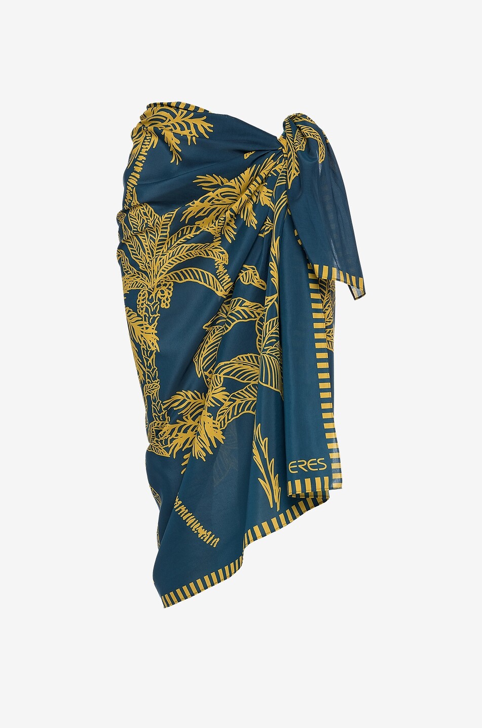 Paréo rectangulaire en coton et soie Jungle