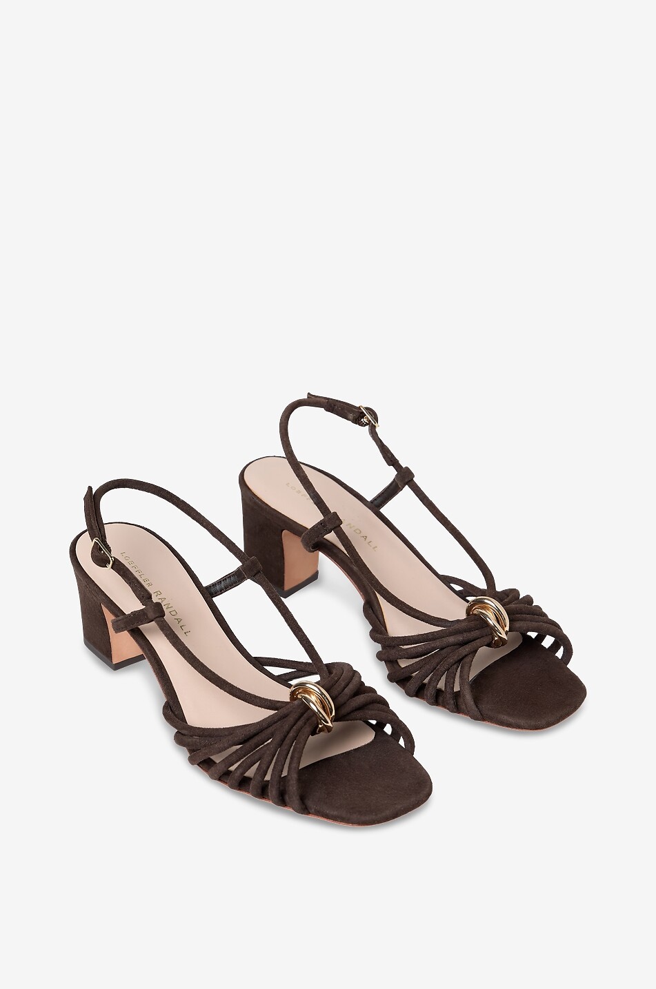 LOEFFLER RANDALL Minna 57 suede square-heeled sandals Women BROWN 3