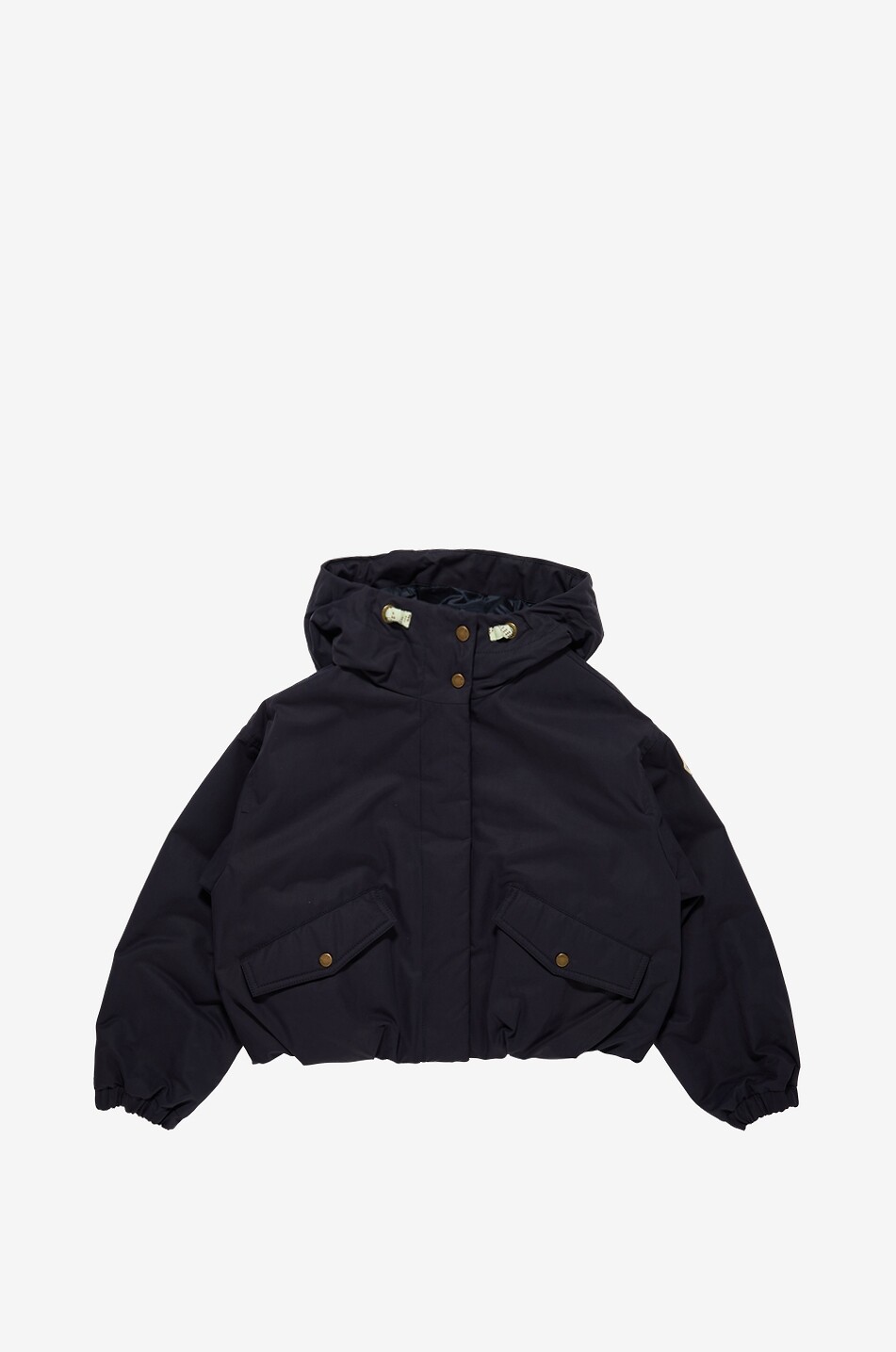 Mädchen-Daunenjacke mit Kapuze im Boxy-Schnitt Eucalyptus