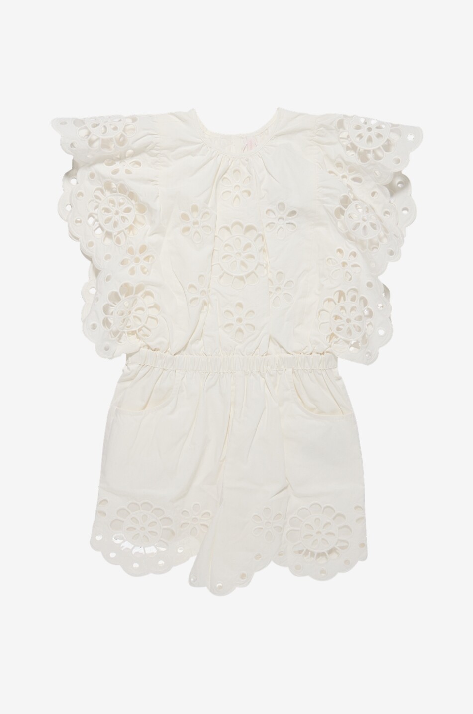 ZIMMERMANN Combishort en coton à broderies anglaises fille Awaken Fille BLANC CASSE 1