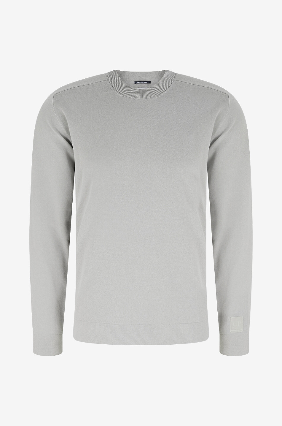 C.P. COMPANY Gerippter Baumwollmix-Pullover mit Rundhals Metropolis Herren GRAU 1