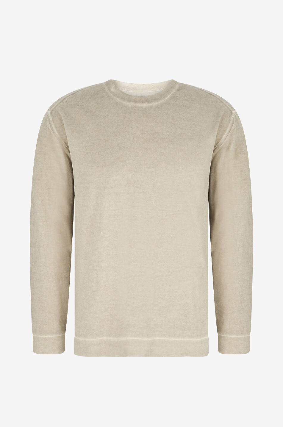 C.P. COMPANY Double Dyed crewneck jumper in mottled cotton Men BEIGE 1