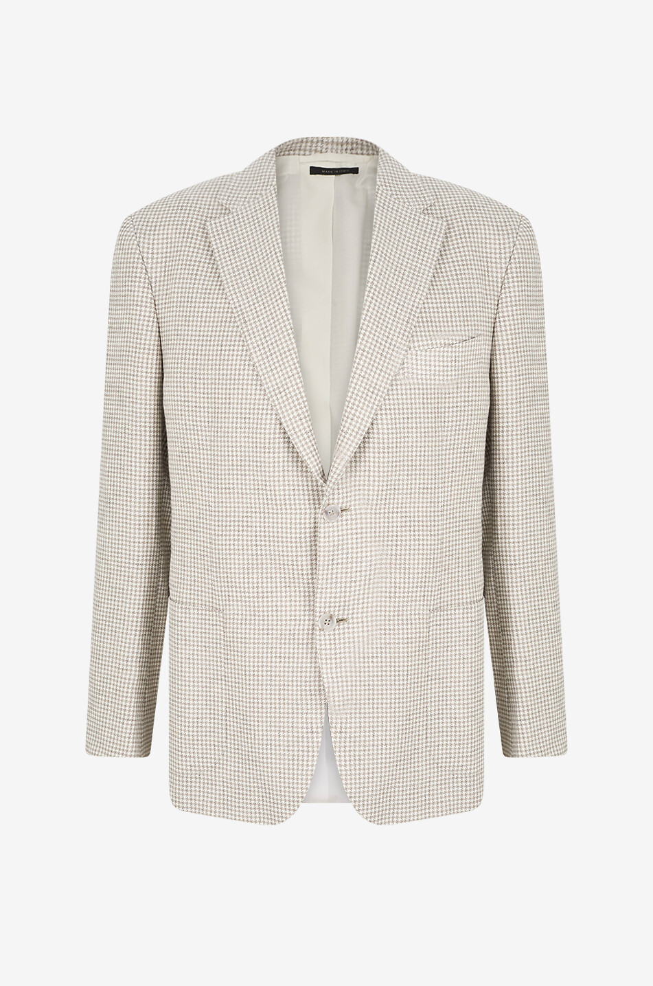 BRIONI Einreihiger Hahnentritt-Blazer aus Leinenmix Ravello Herren BEIGE 1