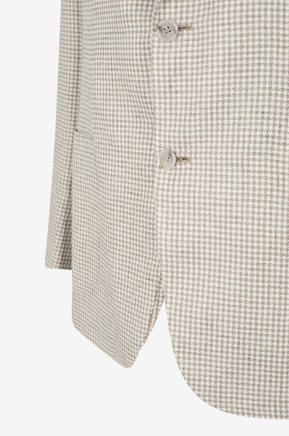 BRIONI Einreihiger Hahnentritt-Blazer aus Leinenmix Ravello Herren BEIGE 3