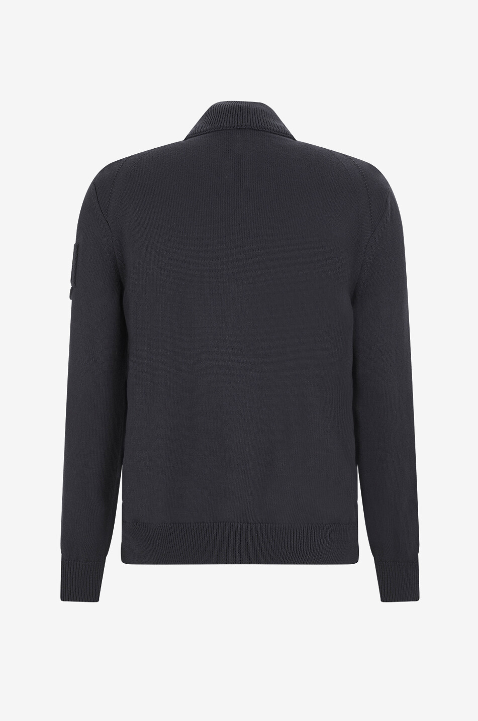 MONCLER Cardigan zippé en coton à parties en duvet Homme BLEU FONCE 2