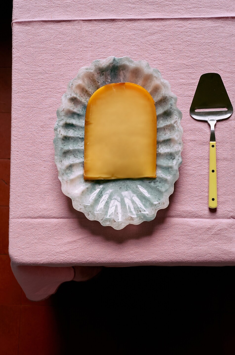 HKLIVING Käseschneider aus Edelstahl 70s Cutlery Cheese Slicer Lemon 23 cm Haus BUNT 2