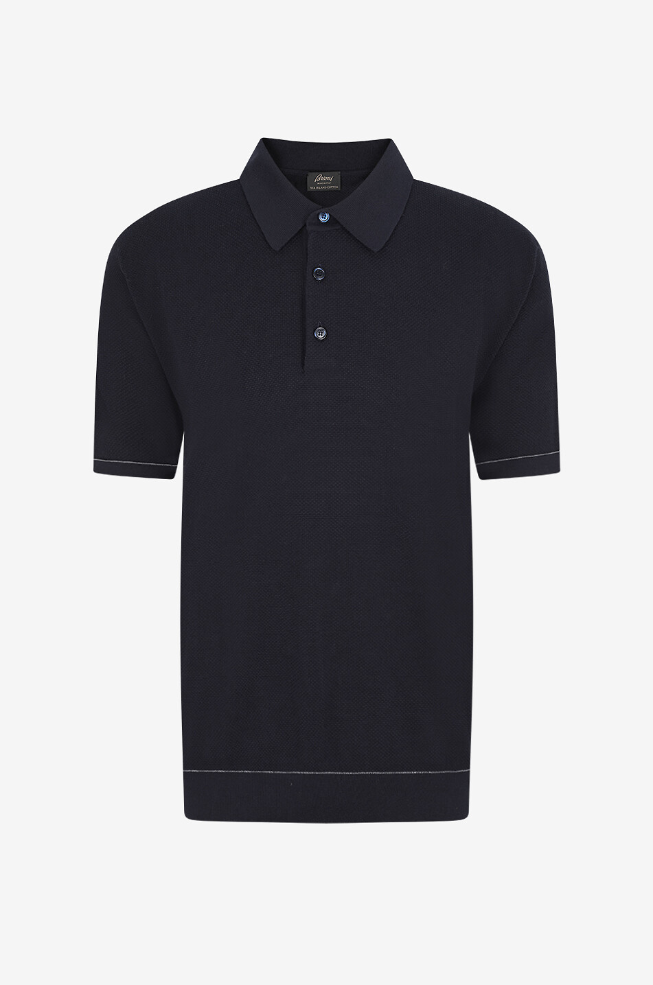 BRIONI Kurzarm-Polohemd aus Sea Island Baumwolle Herren DUNKELBLAU 1