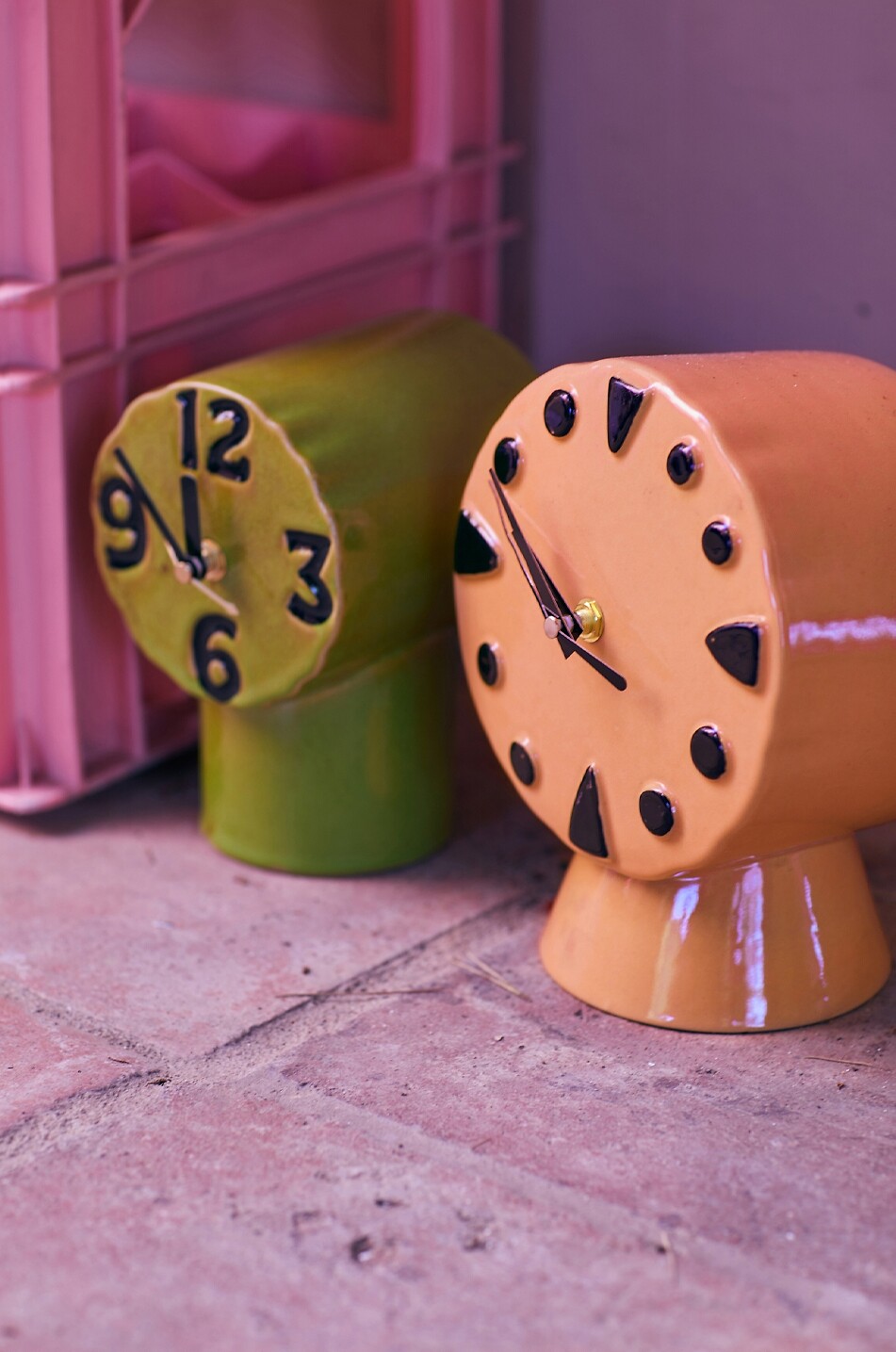 HKLIVING Retro ceramic clock - H20 Home ORANGE 3