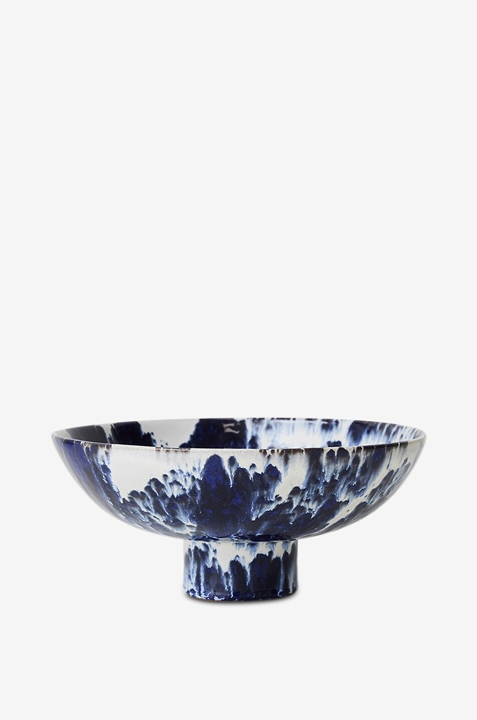 HKLIVING Schale aus Terrakotta auf Fuss Indigo - H11 Haus BLAU 1