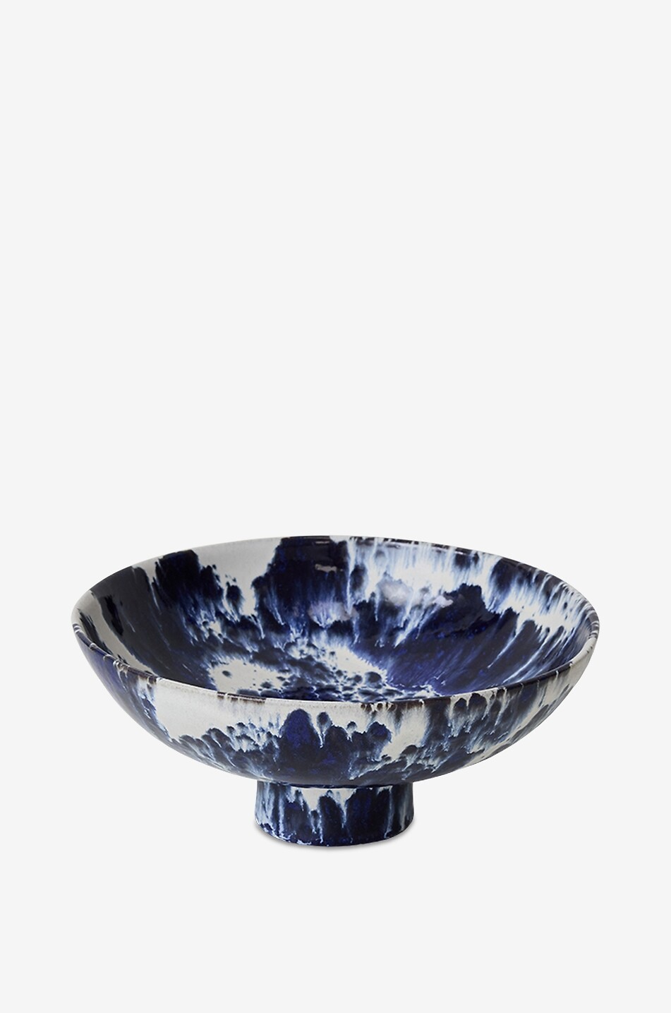 HKLIVING Schale aus Terrakotta auf Fuss Indigo - H11 Haus BLAU 2