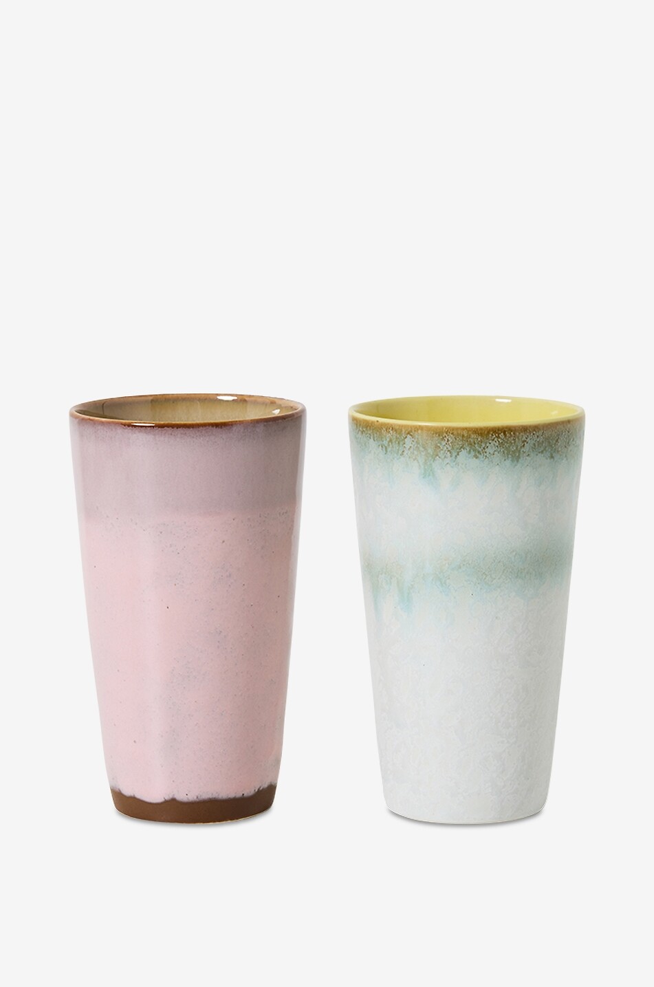 HKLIVING 70s Ceramics set of 2 latte stoneware mugs - H13 Home MULTI COLOURED 1