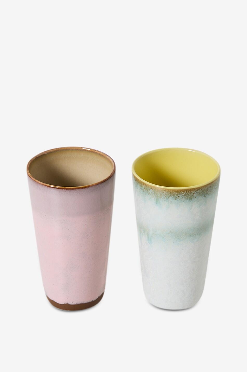 HKLIVING 70s Ceramics set of 2 latte stoneware mugs - H13 Home MULTI COLOURED 2