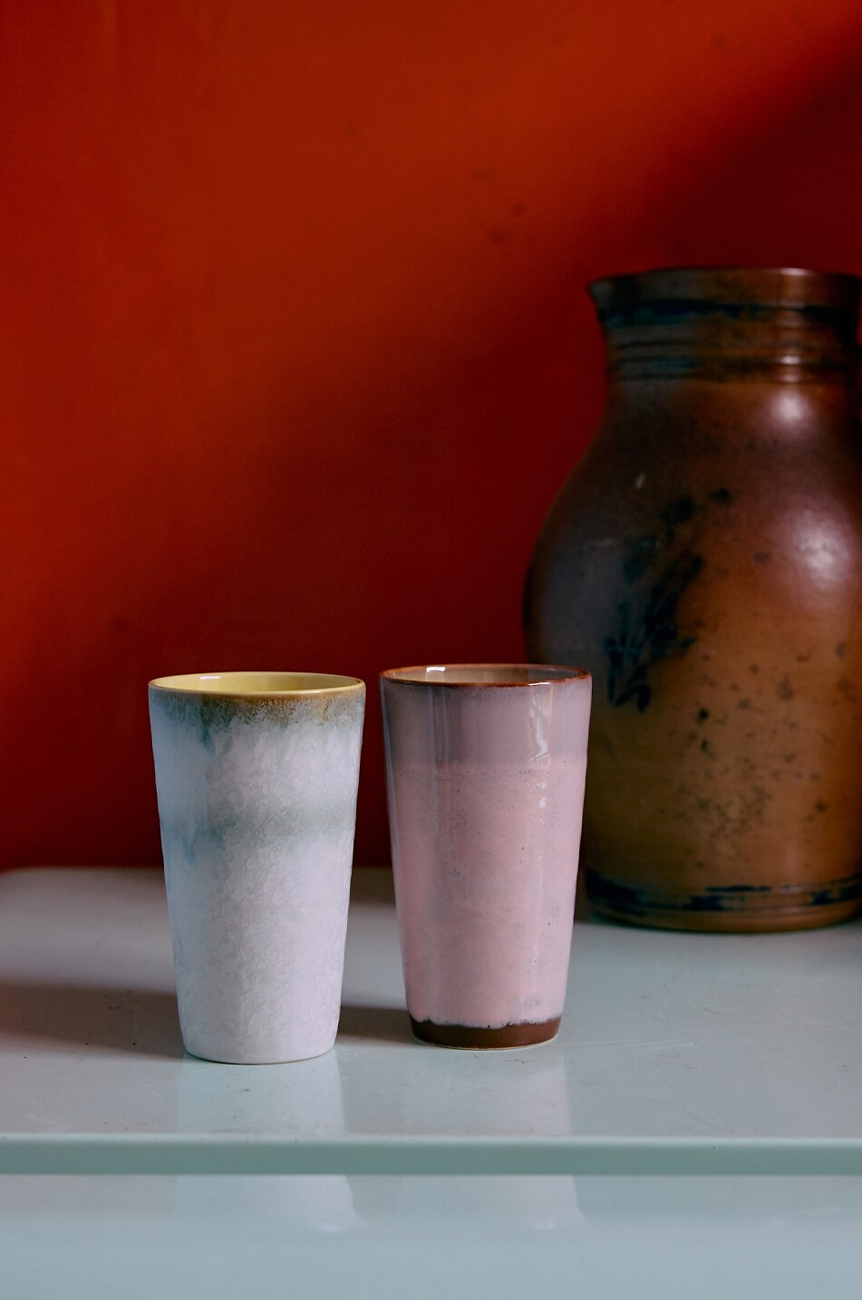 HKLIVING 70s Ceramics set of 2 latte stoneware mugs - H13 Home MULTI COLOURED 3