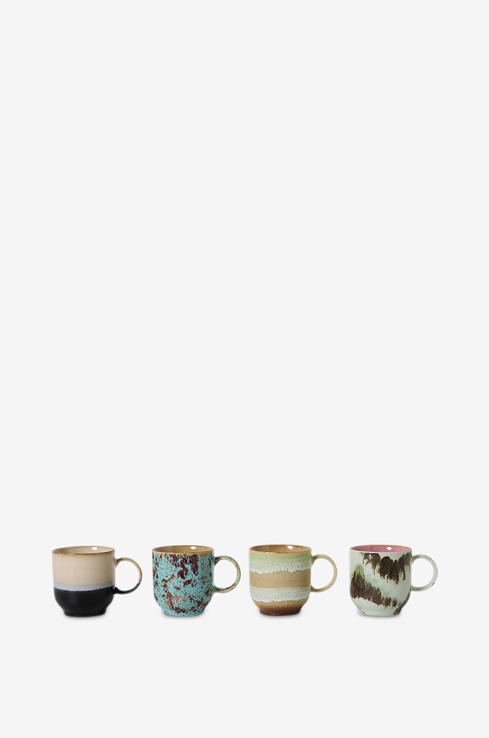 HKLIVING Lot de 4 tasses à café en grès 70s Ceramics - H8 Maison MULTICOLORE 2