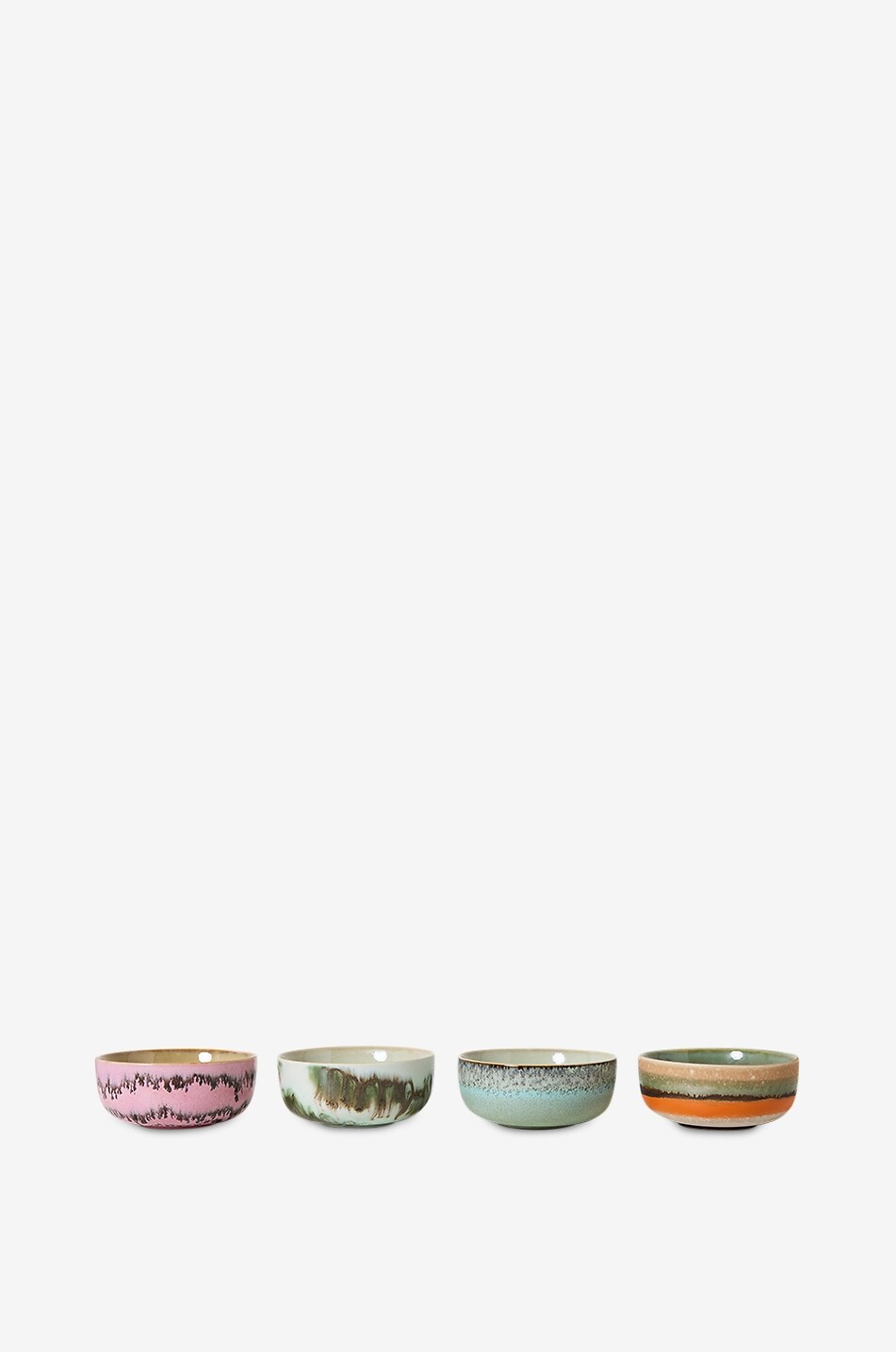 HKLIVING Lot de 4 bols à tapas en grès 70s Ceramics - H5 Maison MULTICOLORE 2