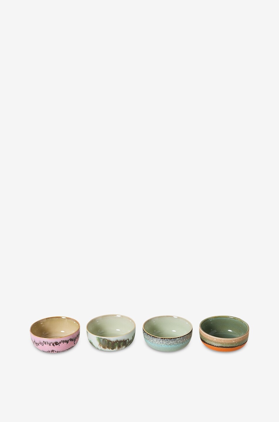 HKLIVING Lot de 4 bols à tapas en grès 70s Ceramics - H5 Maison MULTICOLORE 5