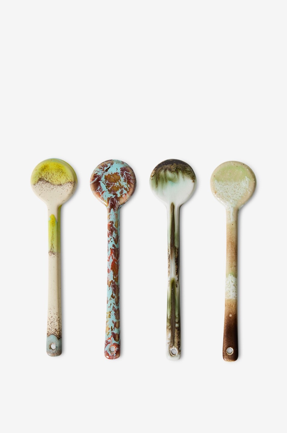 HKLIVING 4-Set Kaffeelöffel aus Steingut 70s Ceramics M - Blend Haus BUNT 2