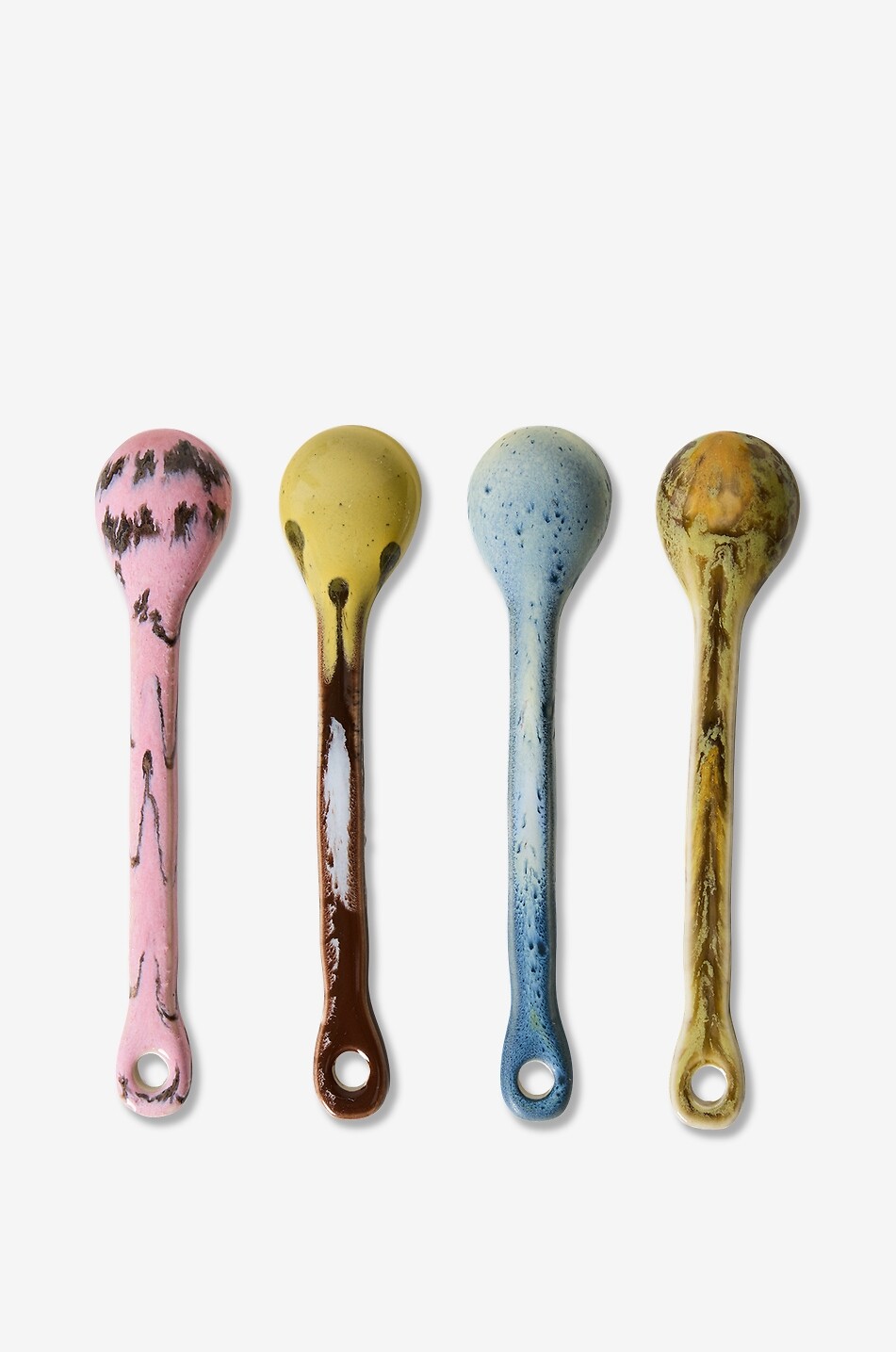 HKLIVING 4-Set Kaffeelöffel aus Steingut 70s Ceramics M - Sketch Haus BUNT 2