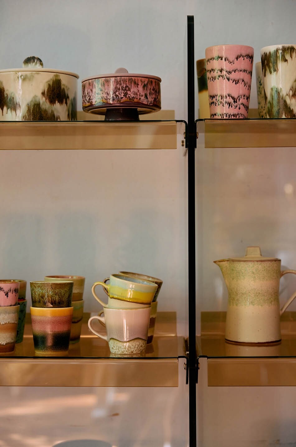 HKLIVING 70s Ceramics Rococo set of 4 stoneware americano mugs - H8 Home MULTI COLOURED 4