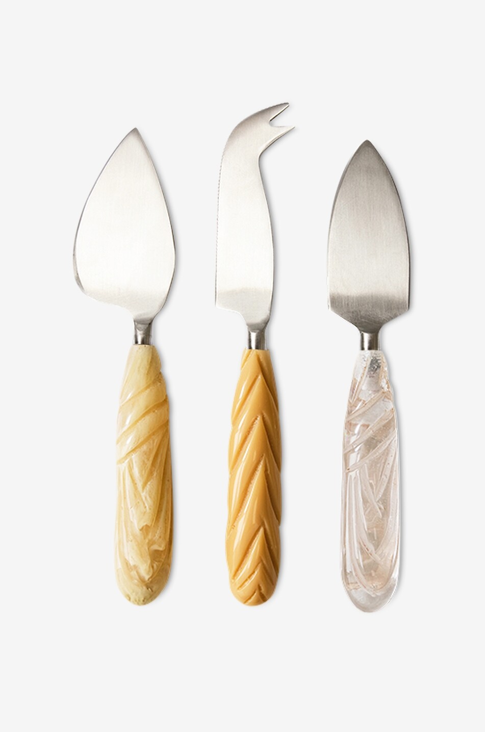 Lot de 3 couteaux à fromage en polyrésine Cream