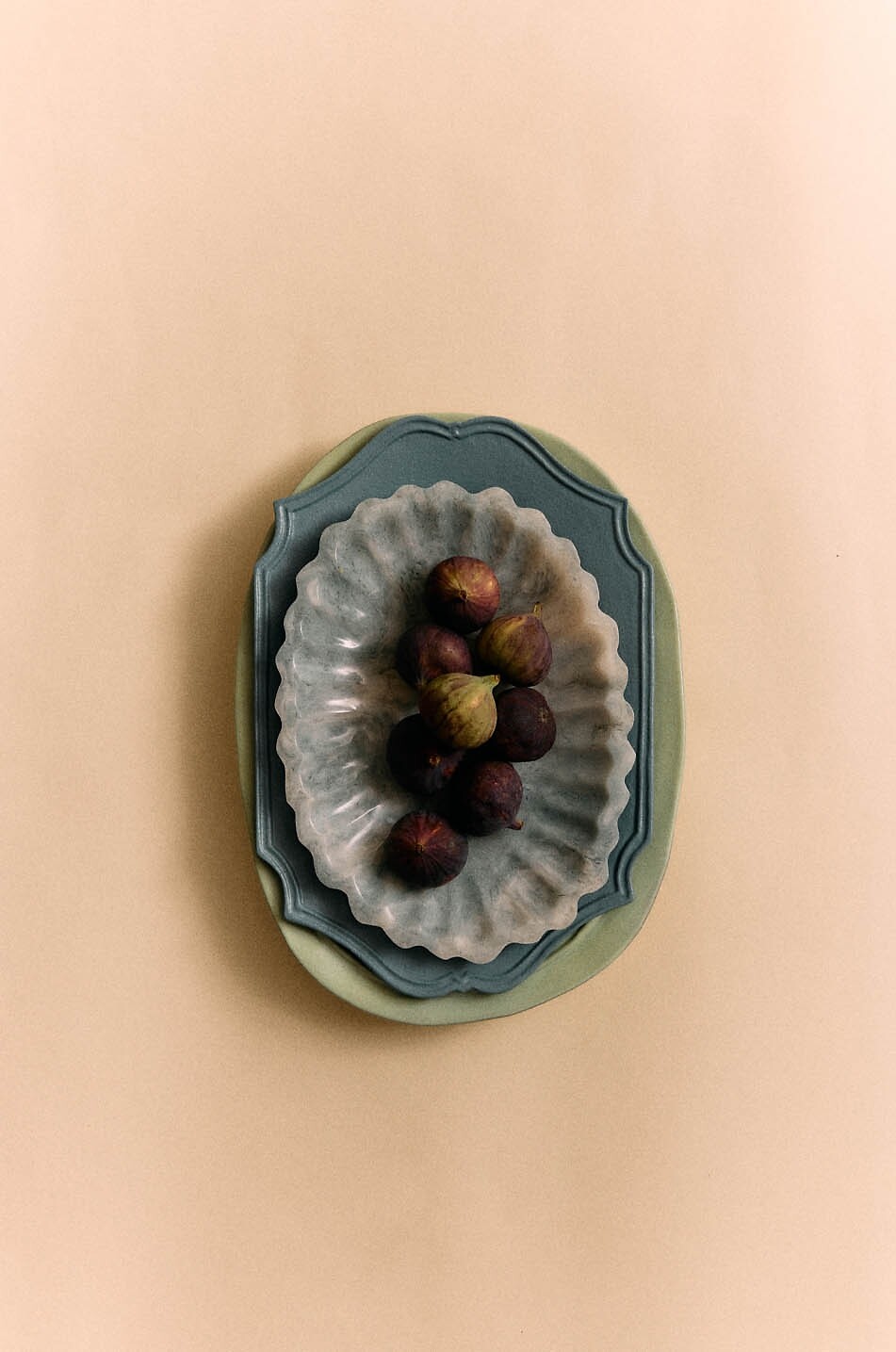 HKLIVING New Classics Pale Blue oval poly resin tray - L29 Home BLUE 4