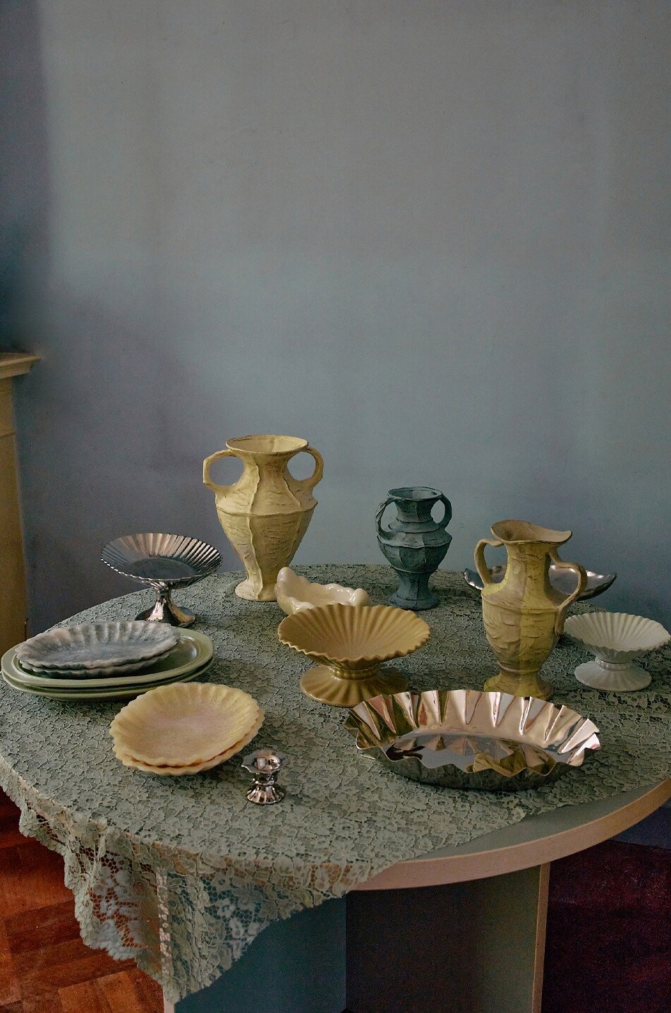 HKLIVING Tablett aus Polyharz in Elfenbein New Classics L29 Haus WEISS 3