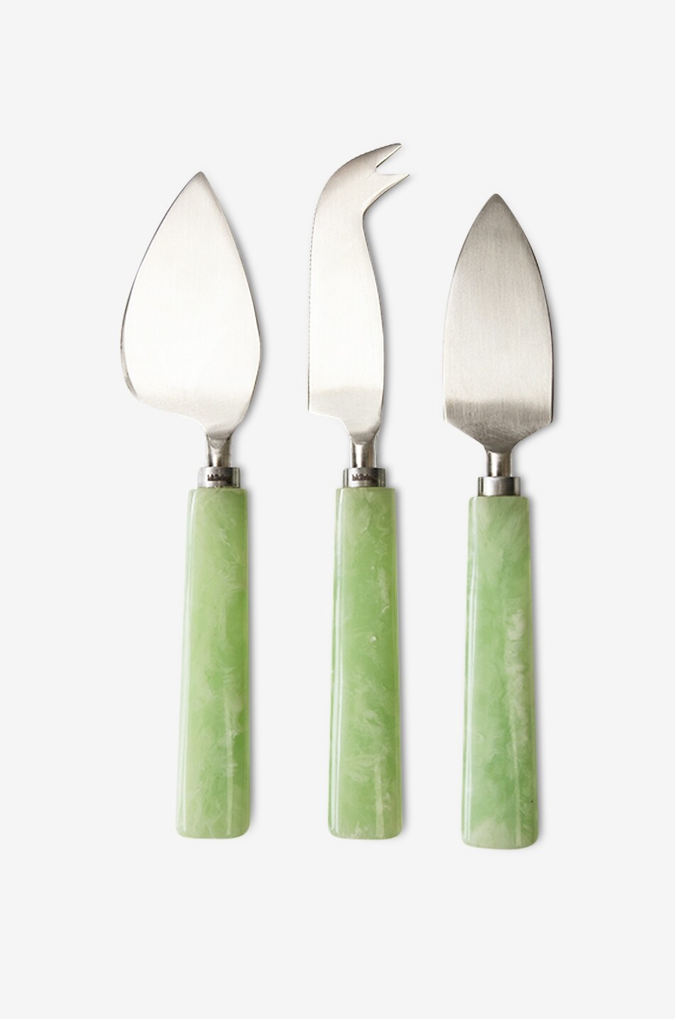 HKLIVING Lot de 3 couteaux à fromage en polyrésine Sage Maison VERT 1