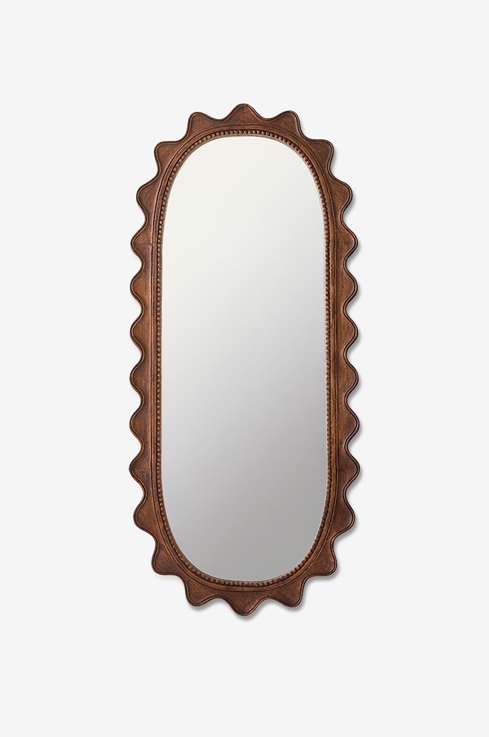 Ripple mango wood wall mirror - H135