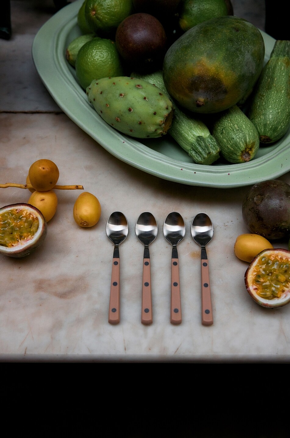 HKLIVING 70s Cutlery Taupe set of 4 tea spoons Home BROWN 3