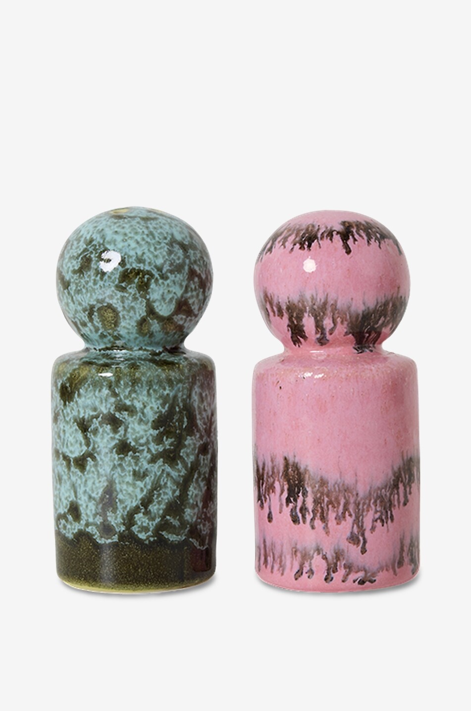 HKLIVING Salière et poivrier en grès 70s Ceramics Baroque Maison MULTICOLORE 1