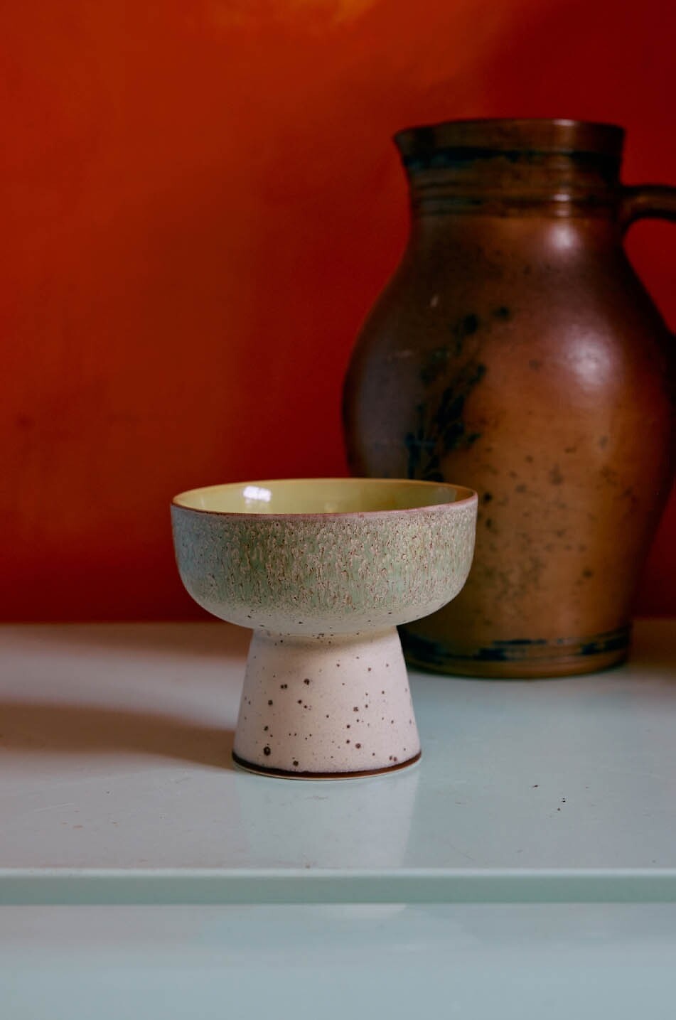 HKLIVING 70s Ceramics Slush L stoneware tapas bowl on foot Home MULTI COLOURED 3