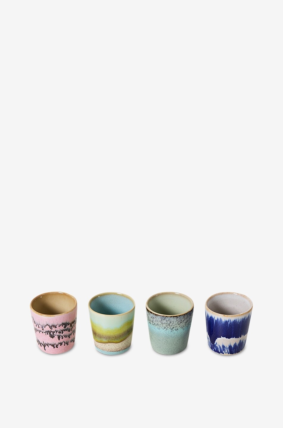 HKLIVING 70s Ceramics set of four stoneware egg cups Home MULTI COLOURED 2