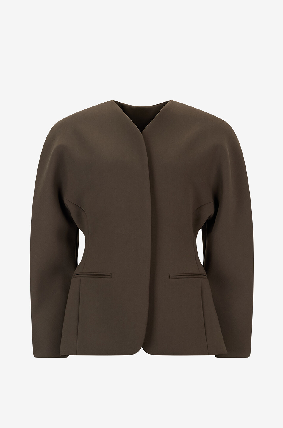 JACQUEMUS Dicker taillierter Blazer La veste Ovalo Damen KHAKI 1