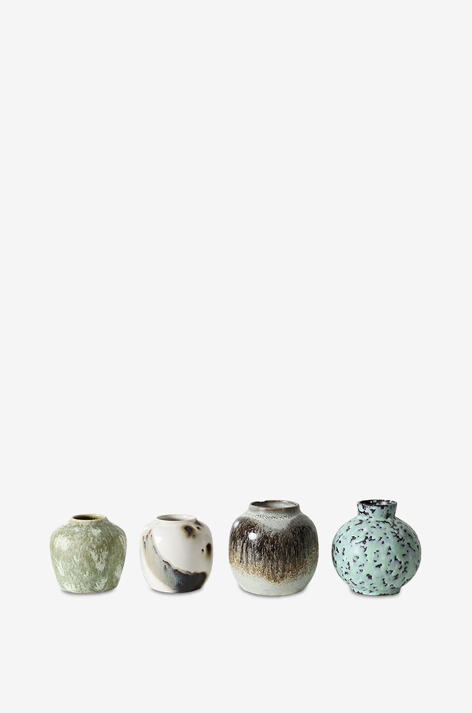 HKLIVING 70s Ceramics Canyon set of 4 small stoneware vases Home MULTI COLOURED 1