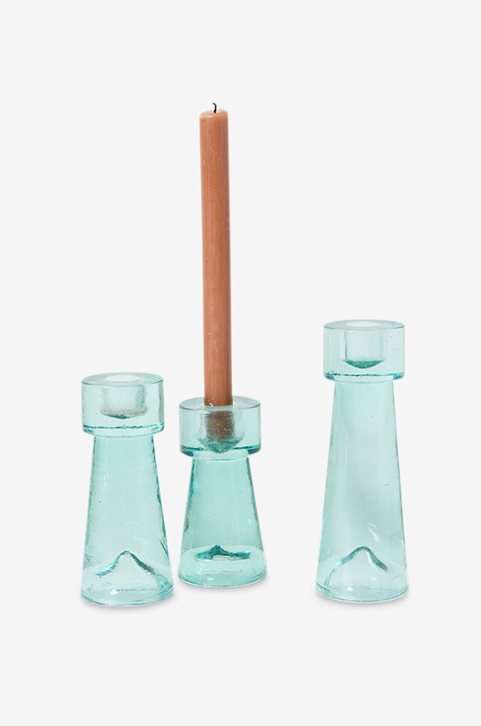 HKLIVING Arte Ice Blue L glass candle holder - H19 Home LIGHT BLUE 4