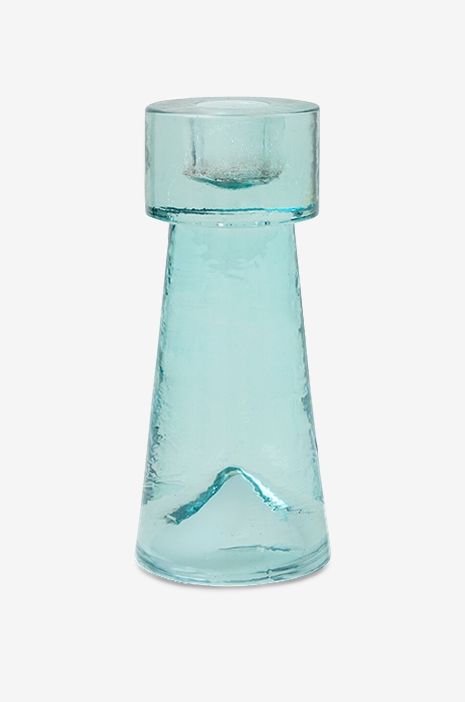 Arte Ice Blue M glass candle holder - H16