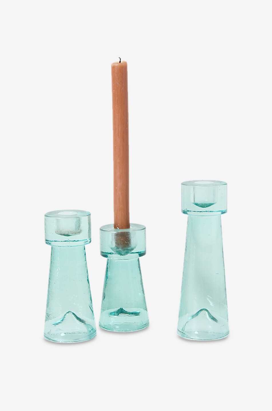 HKLIVING Arte Ice Blue M glass candle holder - H16 Home LIGHT BLUE 2